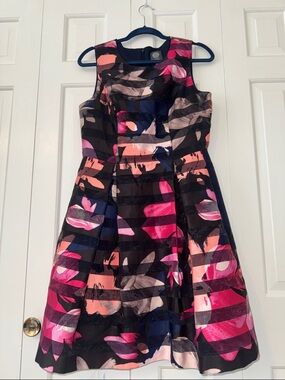 Vince Camuto ~ Navy Dress with Pink Flowers